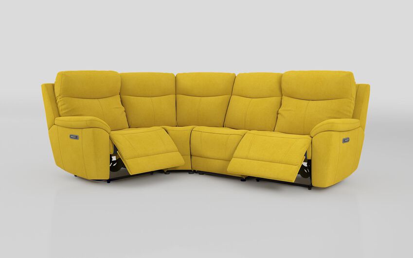 Green Fabric Eldwick 1 Corner 3 Power Sofa with Head Tilt