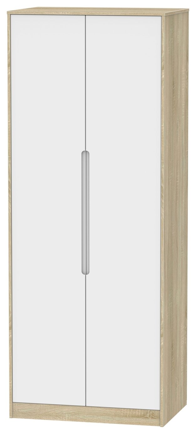 Toulouse 2 Door Wardrobe - White & Oak Effect