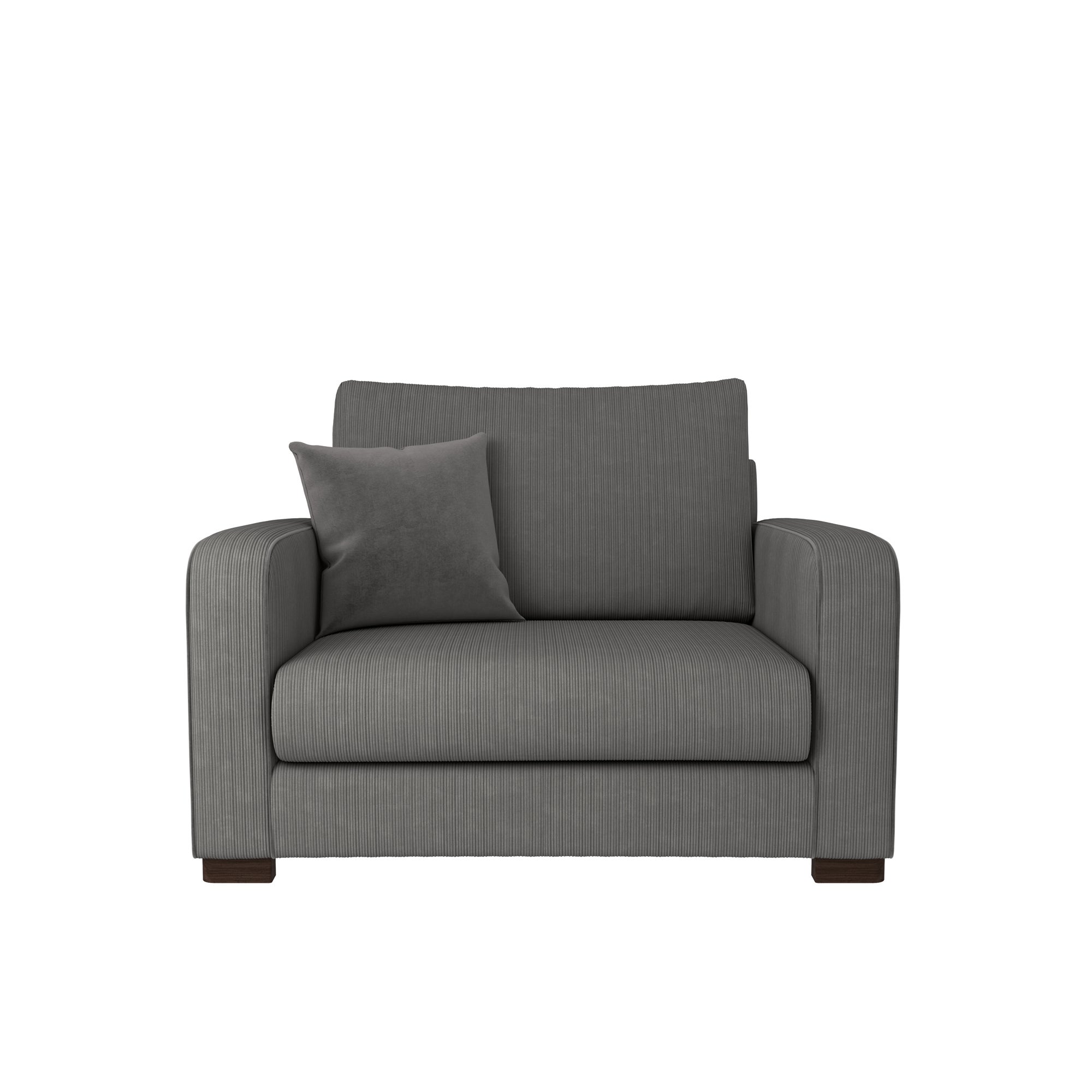 Carson Corduroy Snuggle Chair Grey