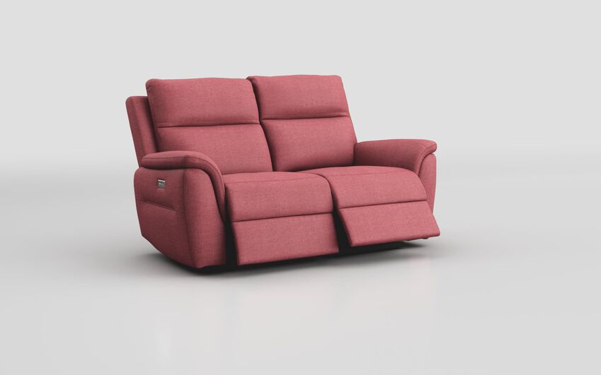 Pink Fabric Sogliano 2 Seater Power Recliner Sofa