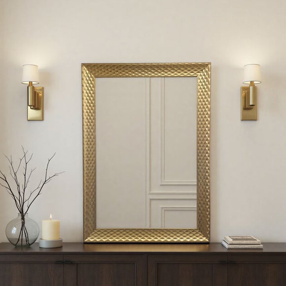 Yearn Diamont Framed Bevelled Rectangle Wall Mirror