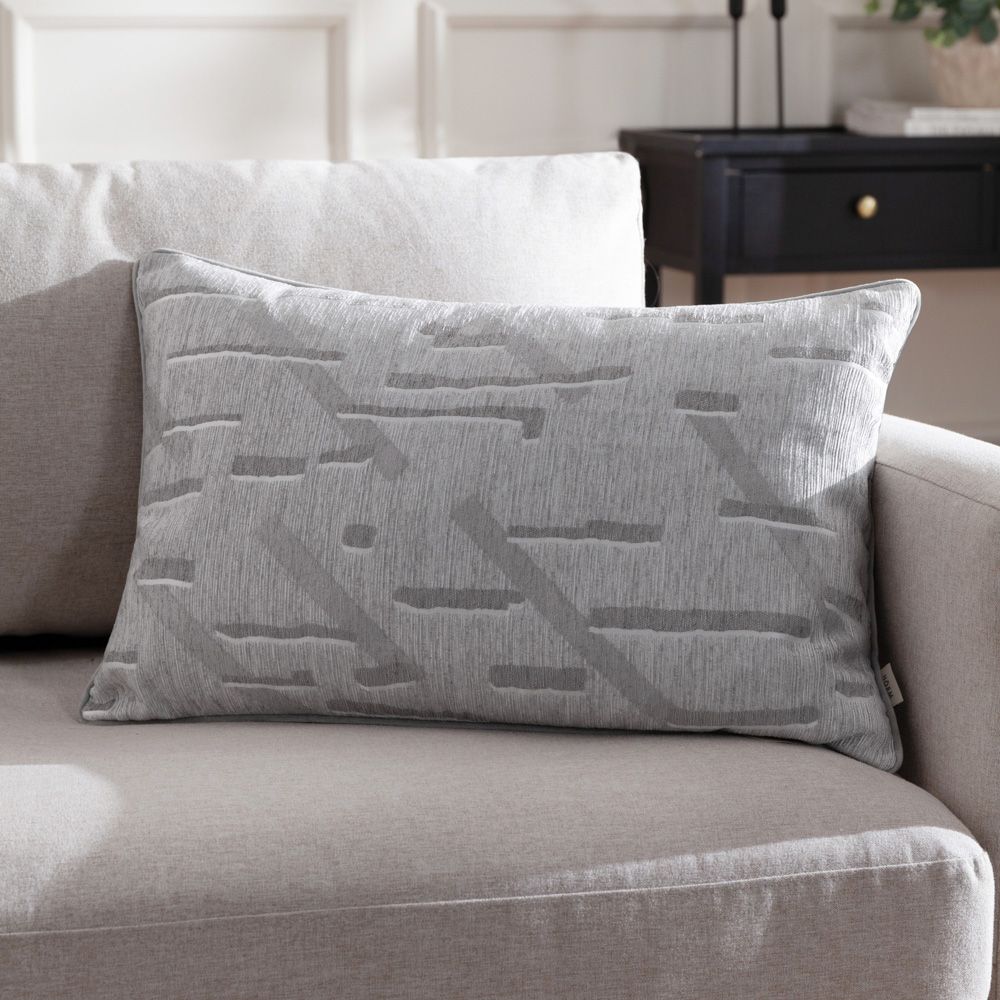 Evans Lichfield Tresse Jacquard Cushion in Grey