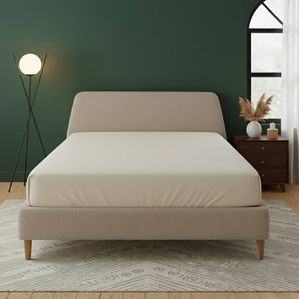Snug City Flannelette Fitted Sheet Extra Deep 40cm Skirt Soft Brushed Cotton in Cream