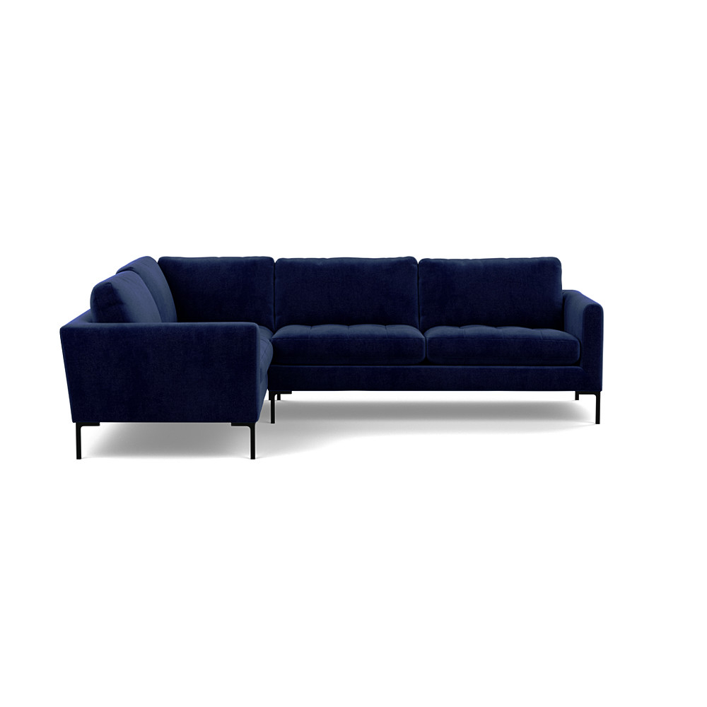 Heal's Eton Left Hand Facing Corner Sofa Smart Luxe Velvet Midnight Black