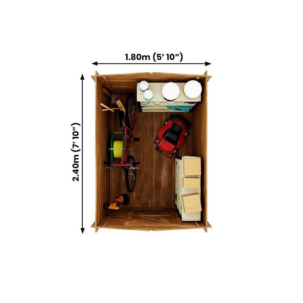 Dunster House Heavy Duty 19mm Log Store Shed 1.8 x 2.5 Pressure Treated Superfelt in Brown 6