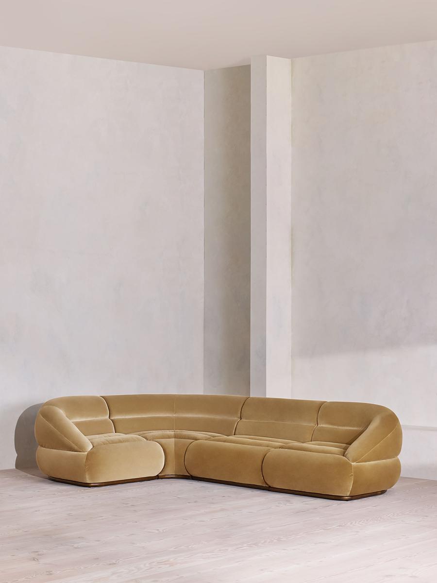 Edison Modular Sofa, L-Shape Sofa, Velvet, Camel