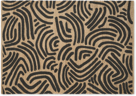 Bunji Printed Rug, Large 160 x 230cm, Charcoal Grey Jute