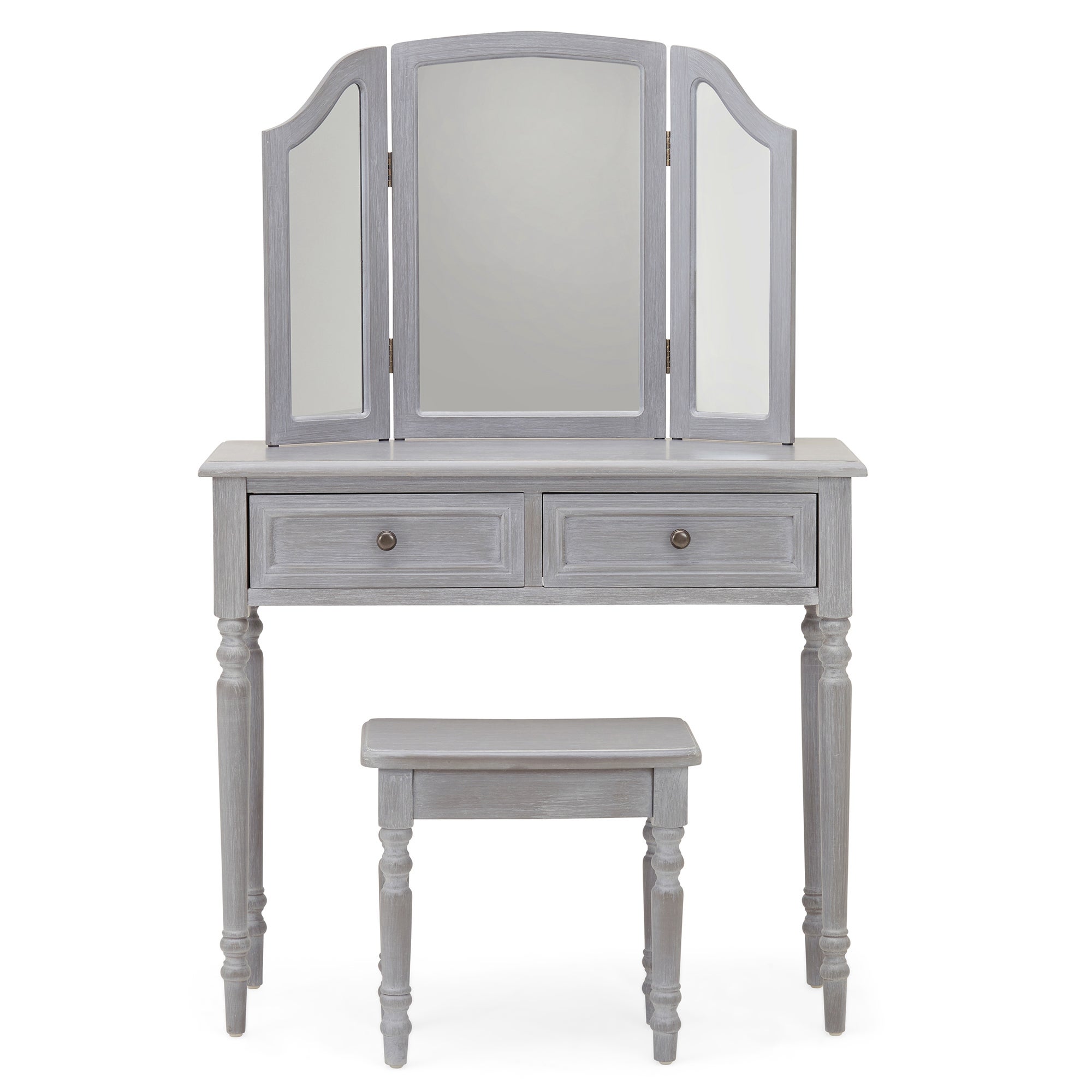 Lucy Cane Grey Dressing Table Set Grey