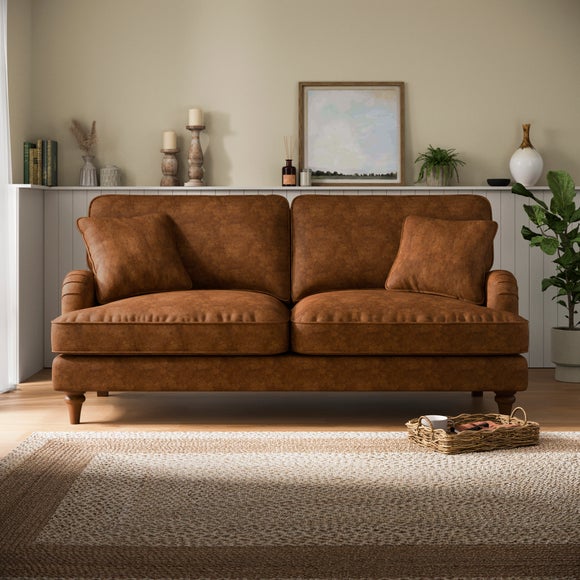 Beatrice II Relaxed Faux Leather 3 Seater Sofa
