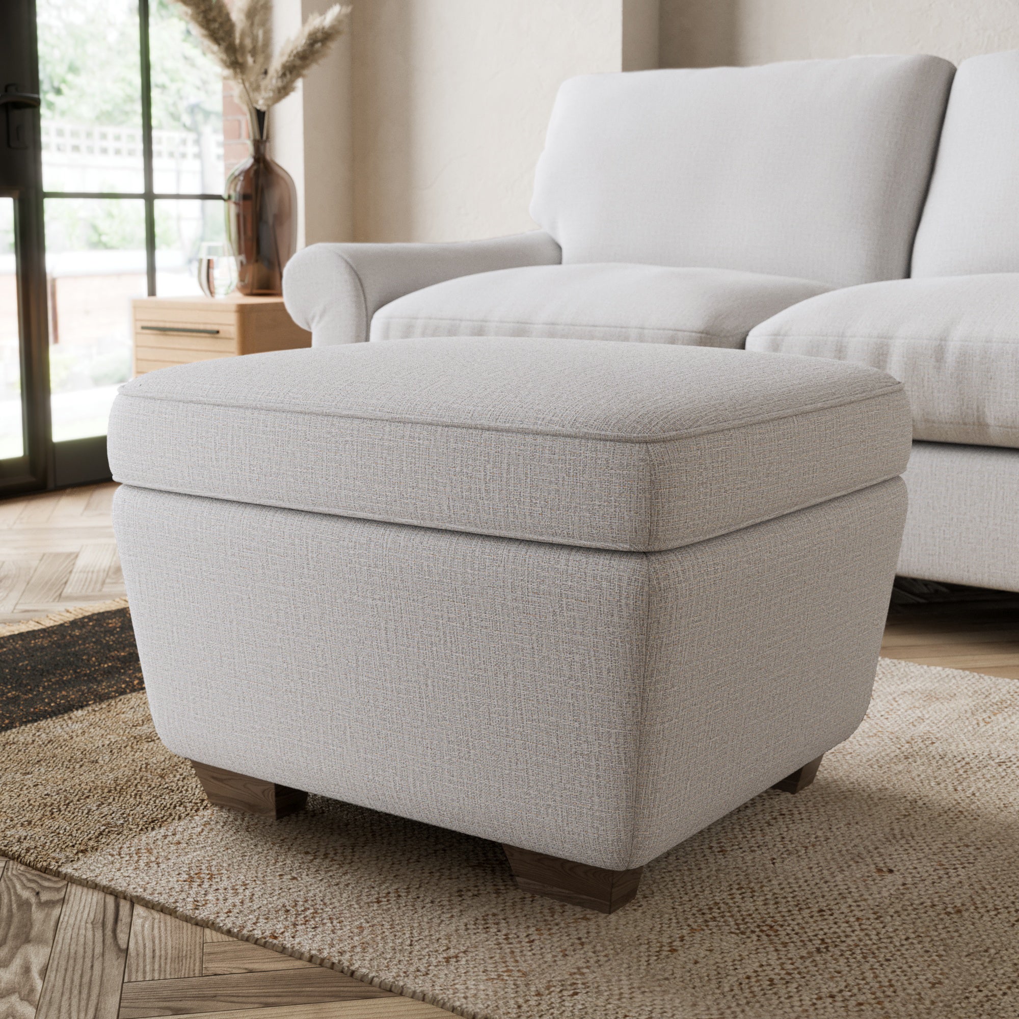 Arundel Textured Weave Footstool Silver