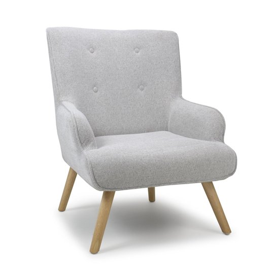 Cinema Flax Effect Armchair In Silver Grey