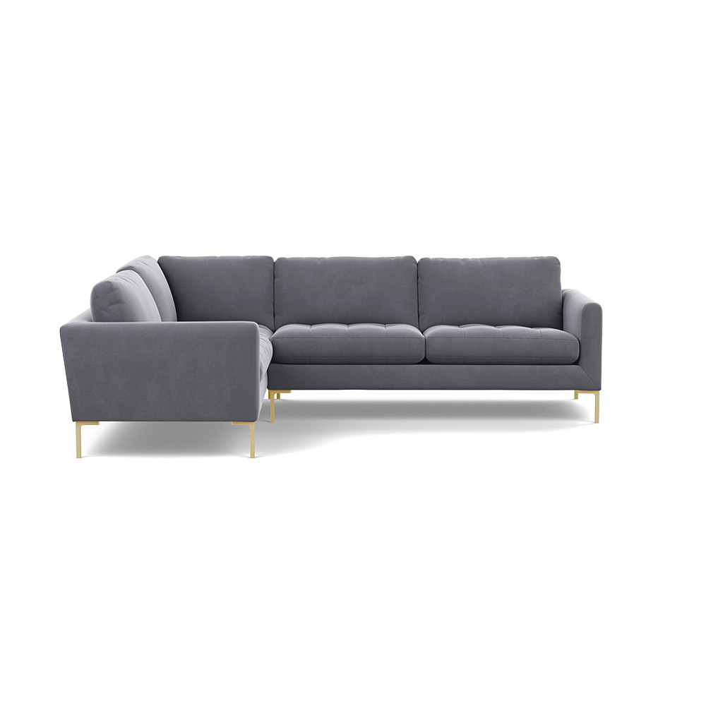 Heal's Eton LHF Corner Sofa Smart Velvet Dolphin Brass