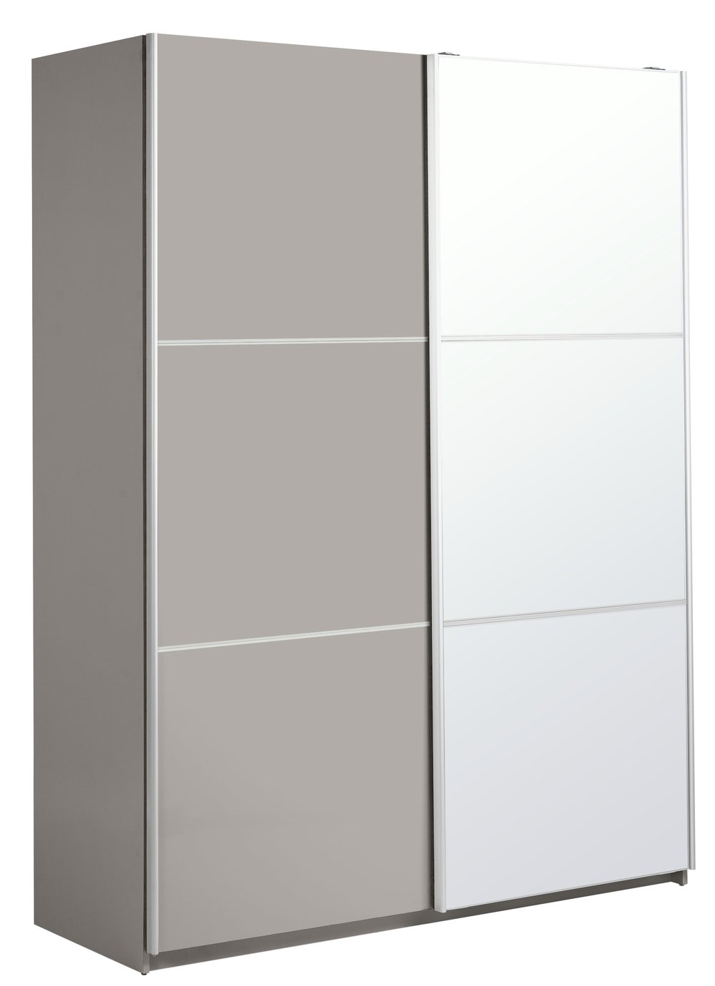 Habitat Holsted Medium Gloss & Mirror Wardrobe - Grey