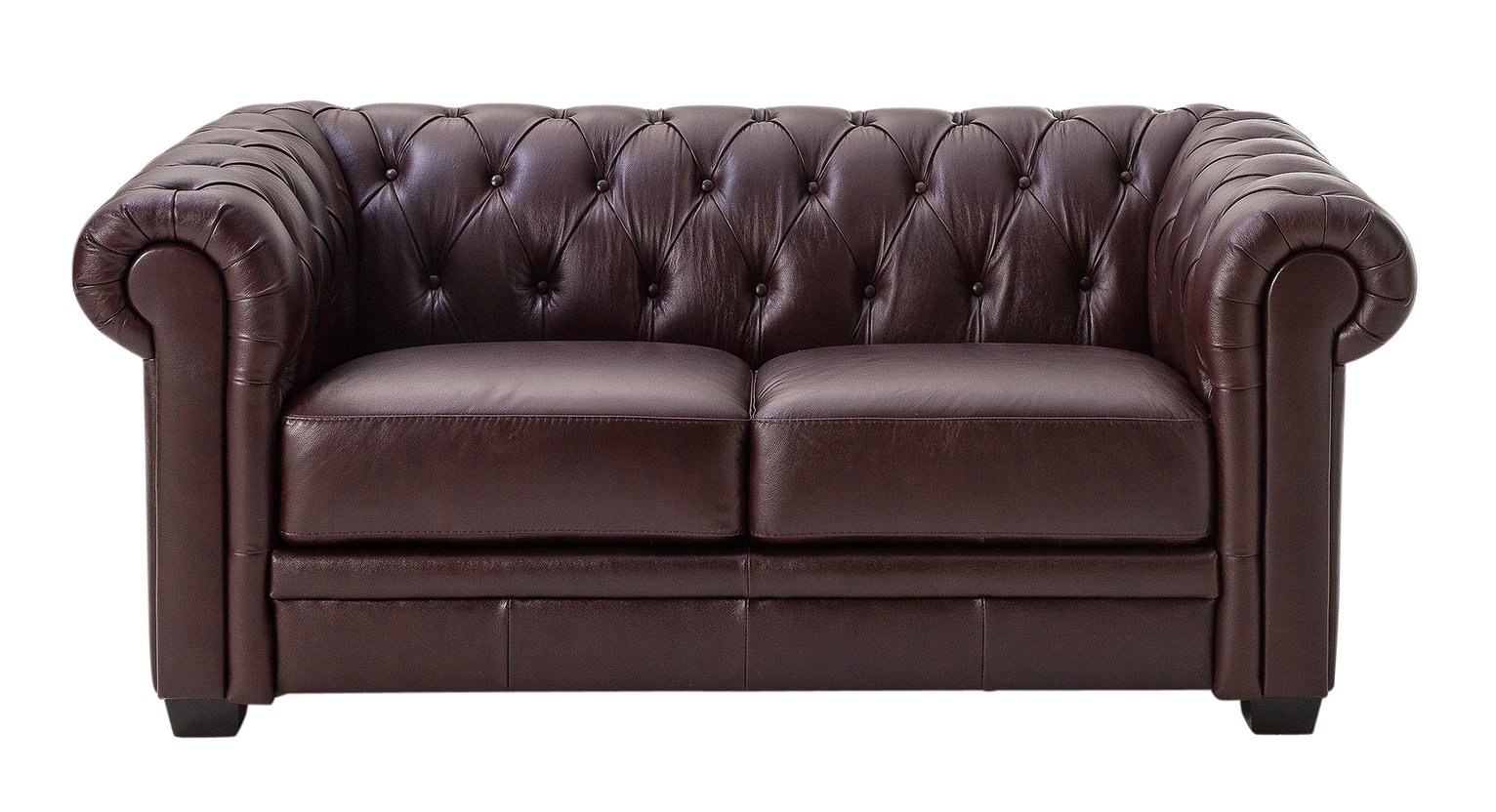Habitat Chesterfield 2 Seater Leather Sofa - Walnut