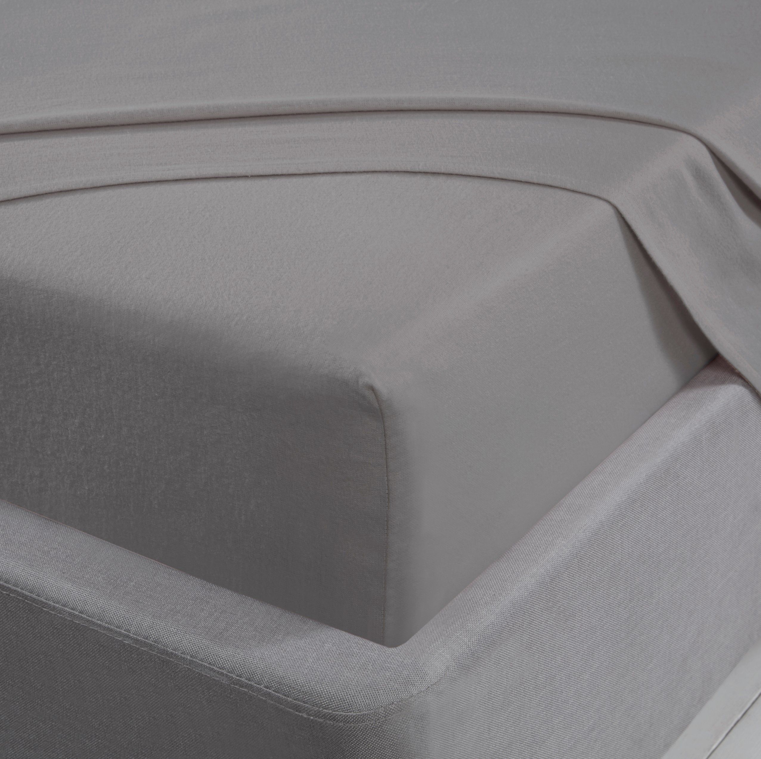 Smart Living 100% Brushed Cotton Flannelette Luxury 35cm Deep Fitted Sheet in Silver