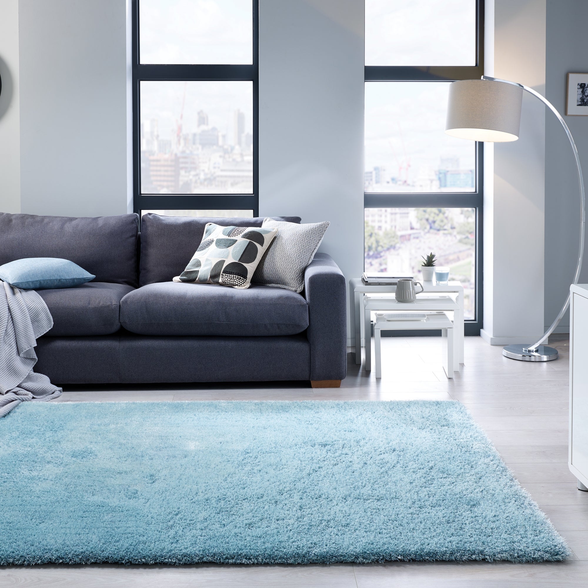 Indulgence Shaggy Rug Blue