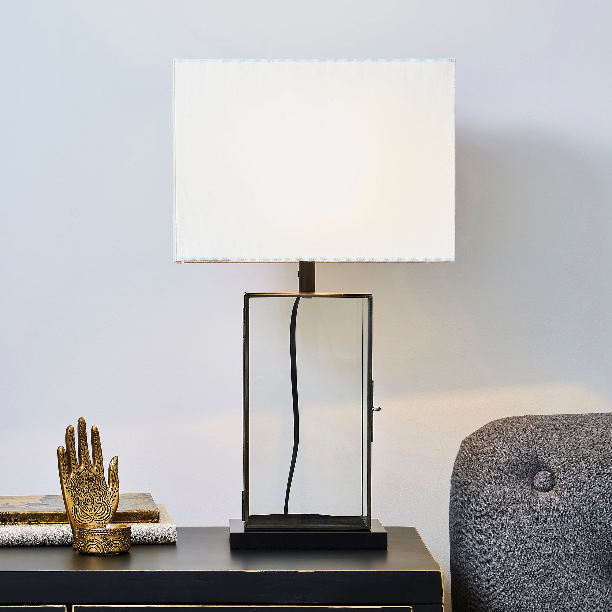 Maya Glass Table Lamp Black