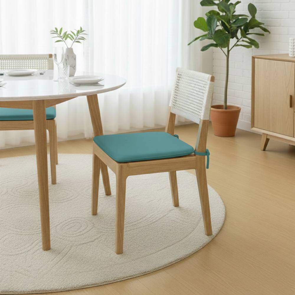 Snug City Foam Seat Pad with Ties Chair Cushion for Dining, Kitchen Seating in Teal