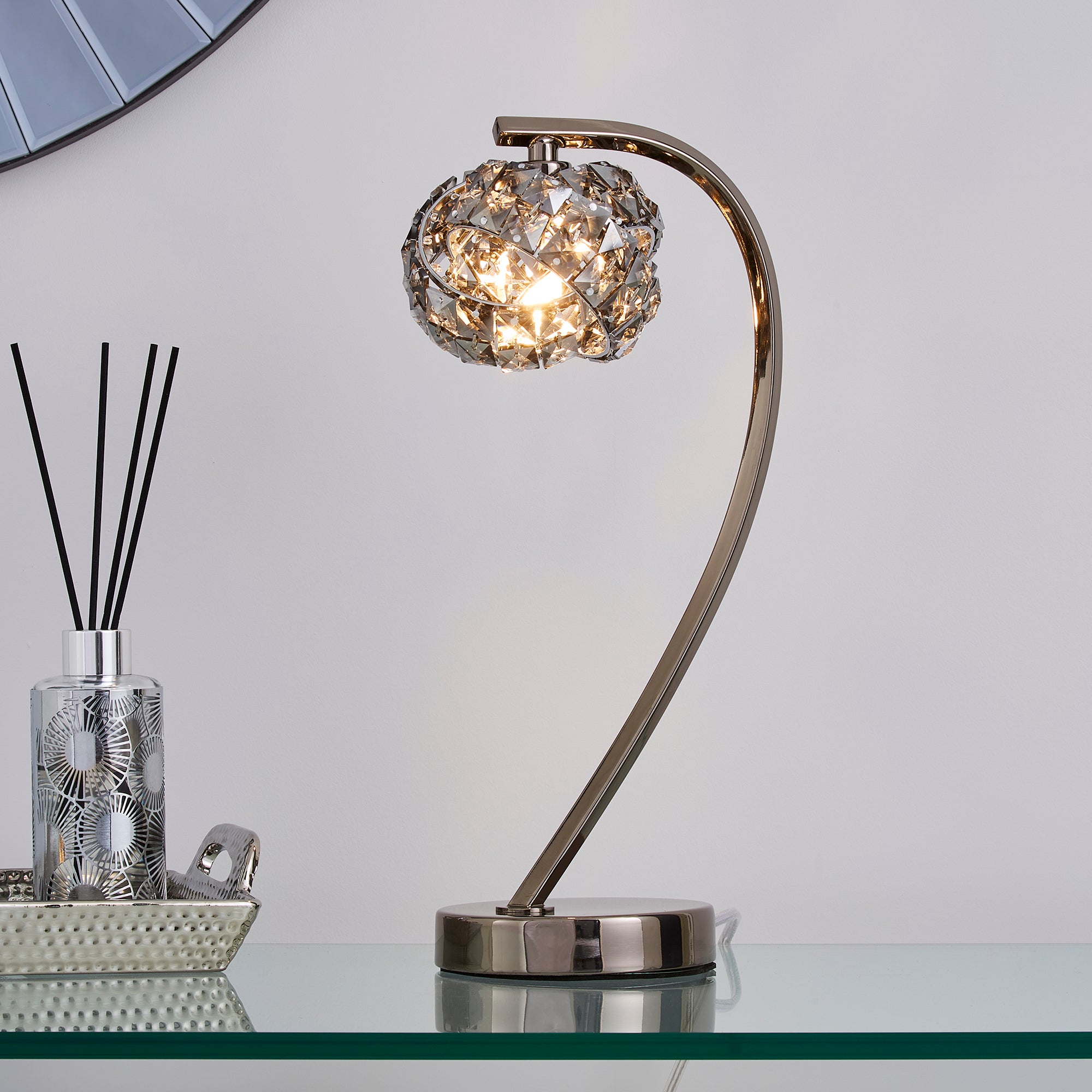 Cecilie Table Lamp Dark Chrome Chrome