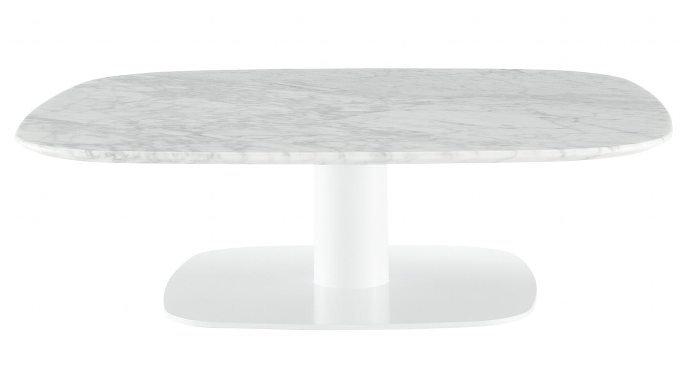 Ligne Roset Alster Low Coffee Table with White Carrera Marble Top