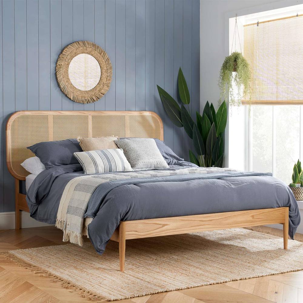 Birlea Rattan Bed Frame Calibra Oak Bedstead in Light Oak