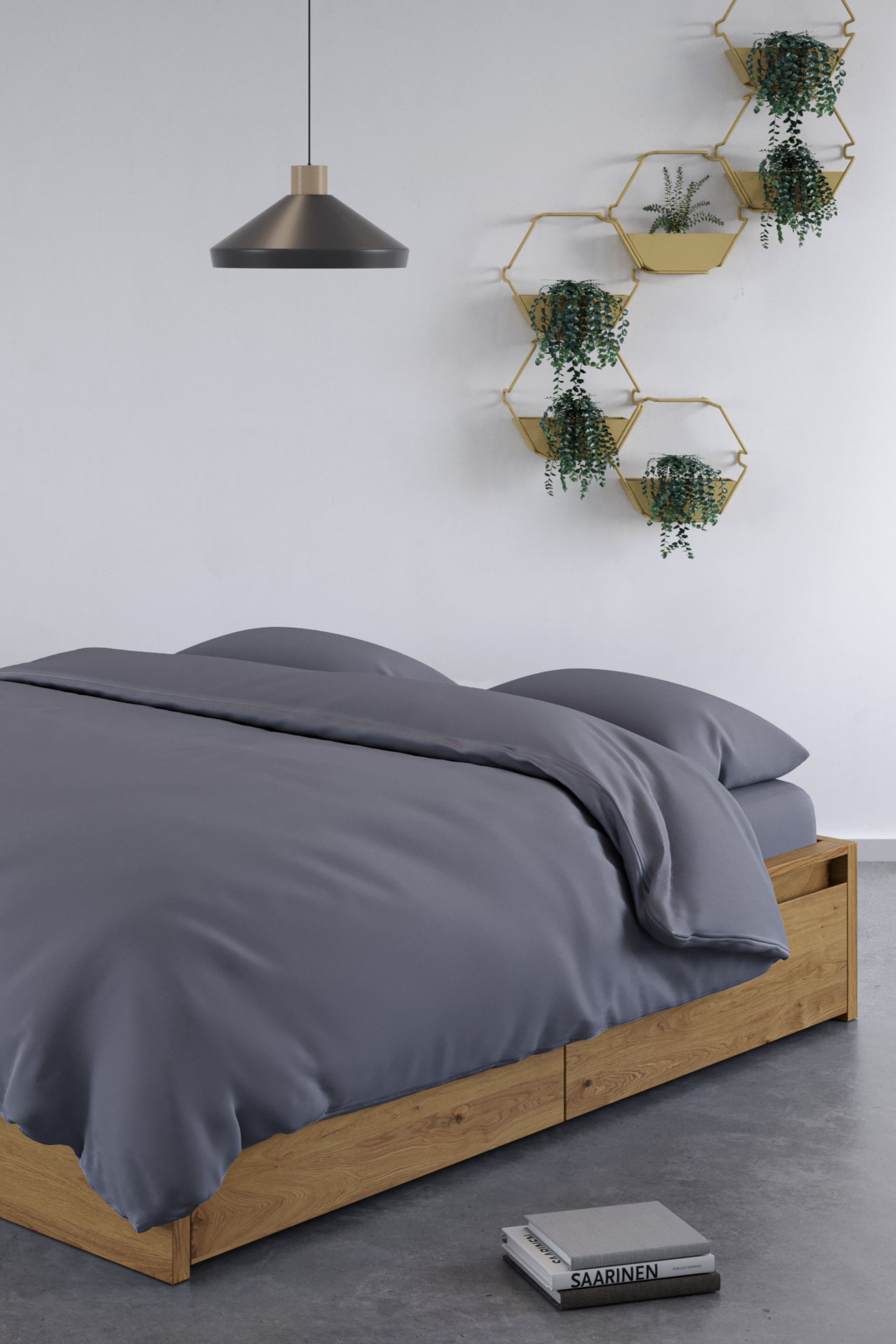 Panda London 100% Bamboo Duvet Cover in Dark Grey