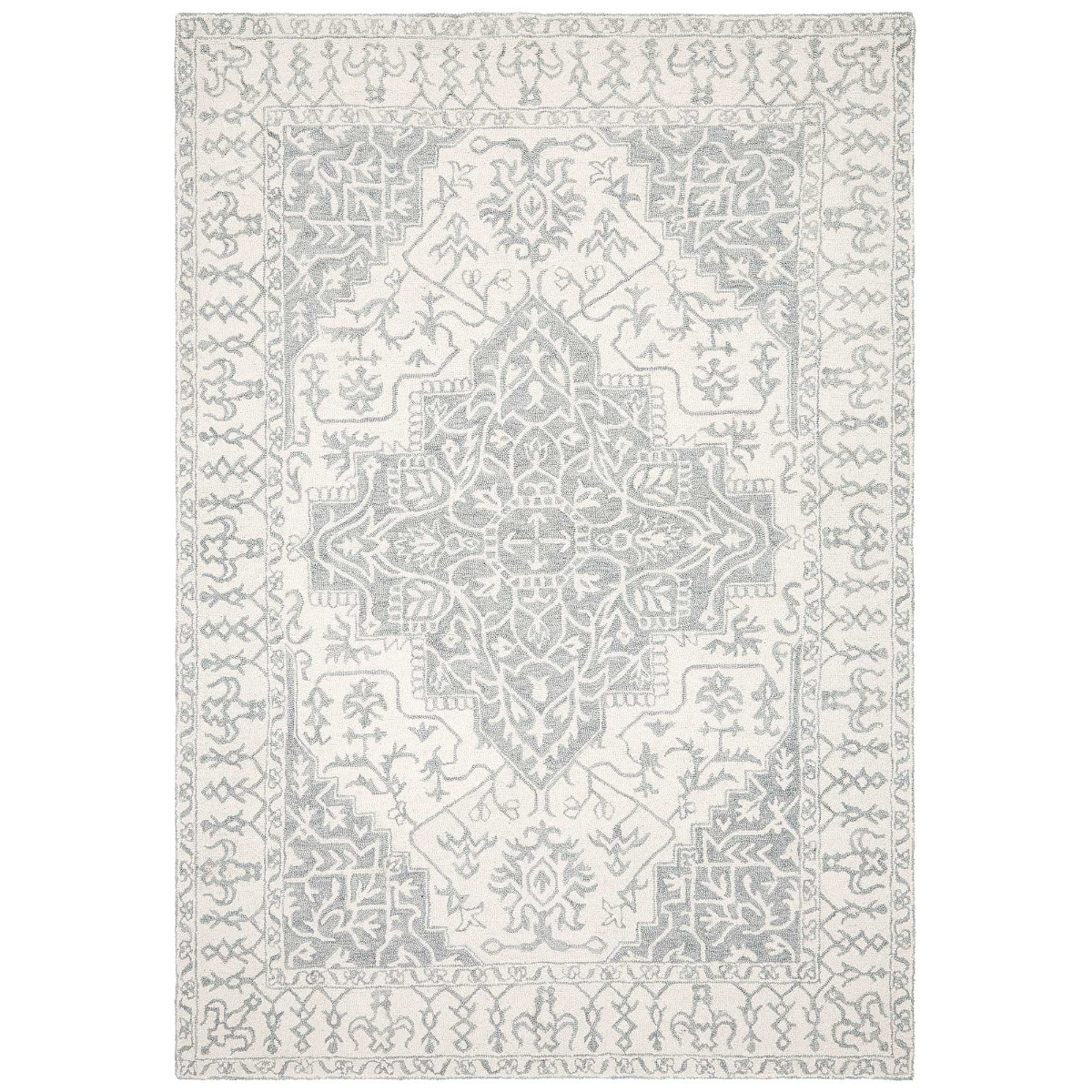 Windsor Wool Rug, Silver