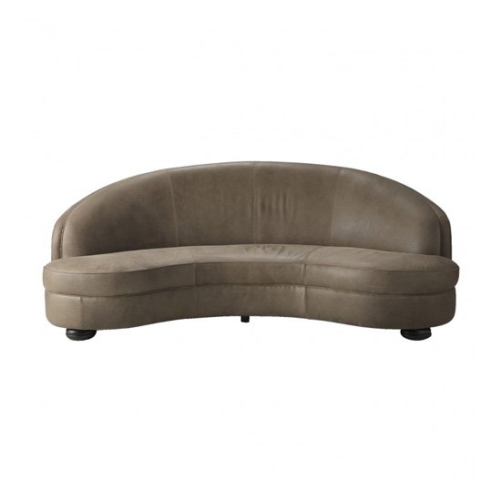 Sanza Faux Leather 3 Seater Sofa In Granite