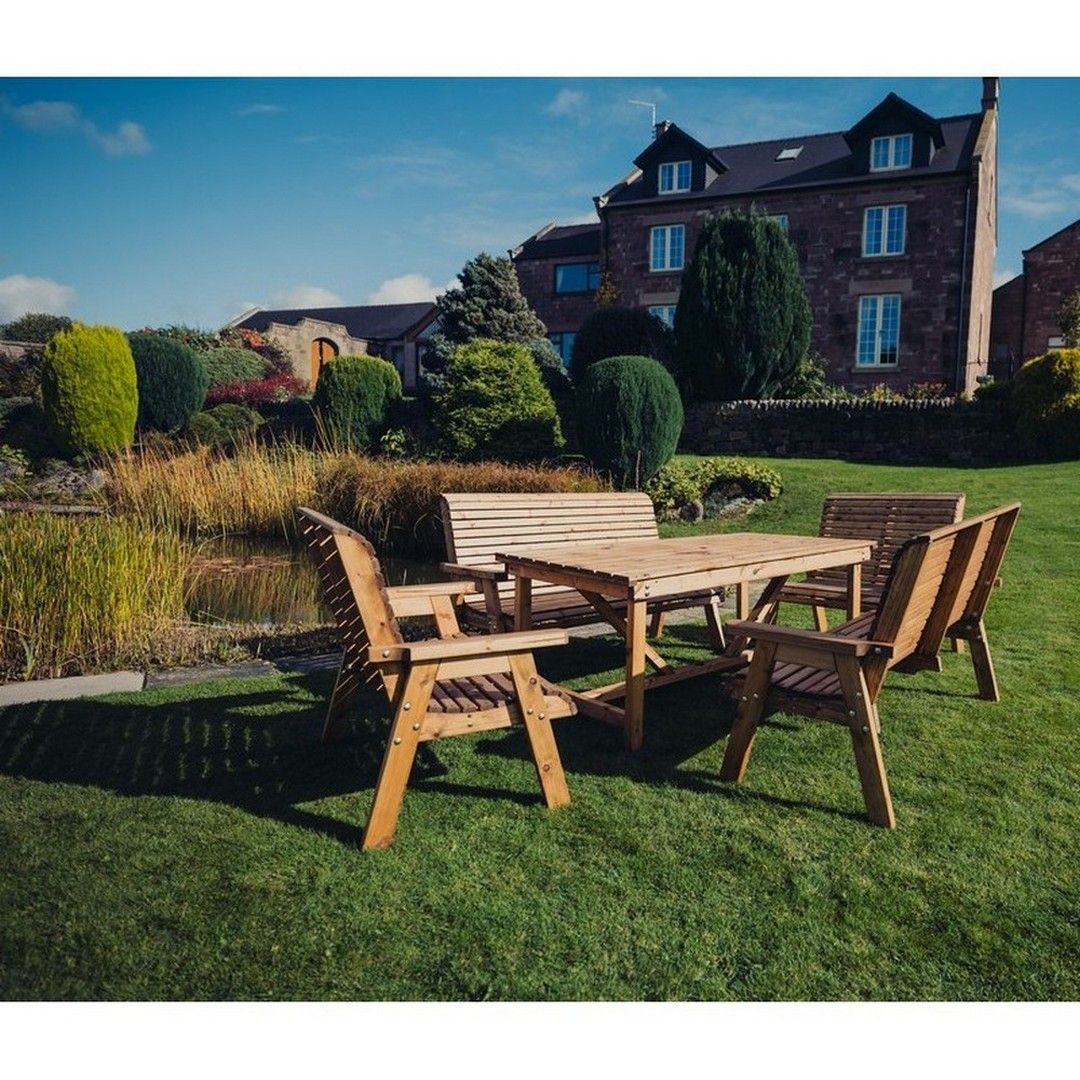 Churnet Valley Garden Furniture Ltd Valley 2X2B 2X3B Set - Min. Assembly Required - Set of Cushions Inc in Brown