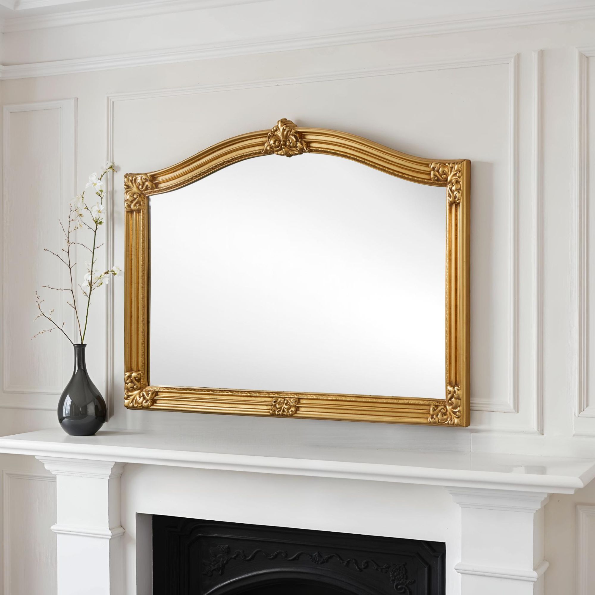 Yearn Mirrors Classic Arched Mantle Mirror Gold 130(w)x89cm(h) 2