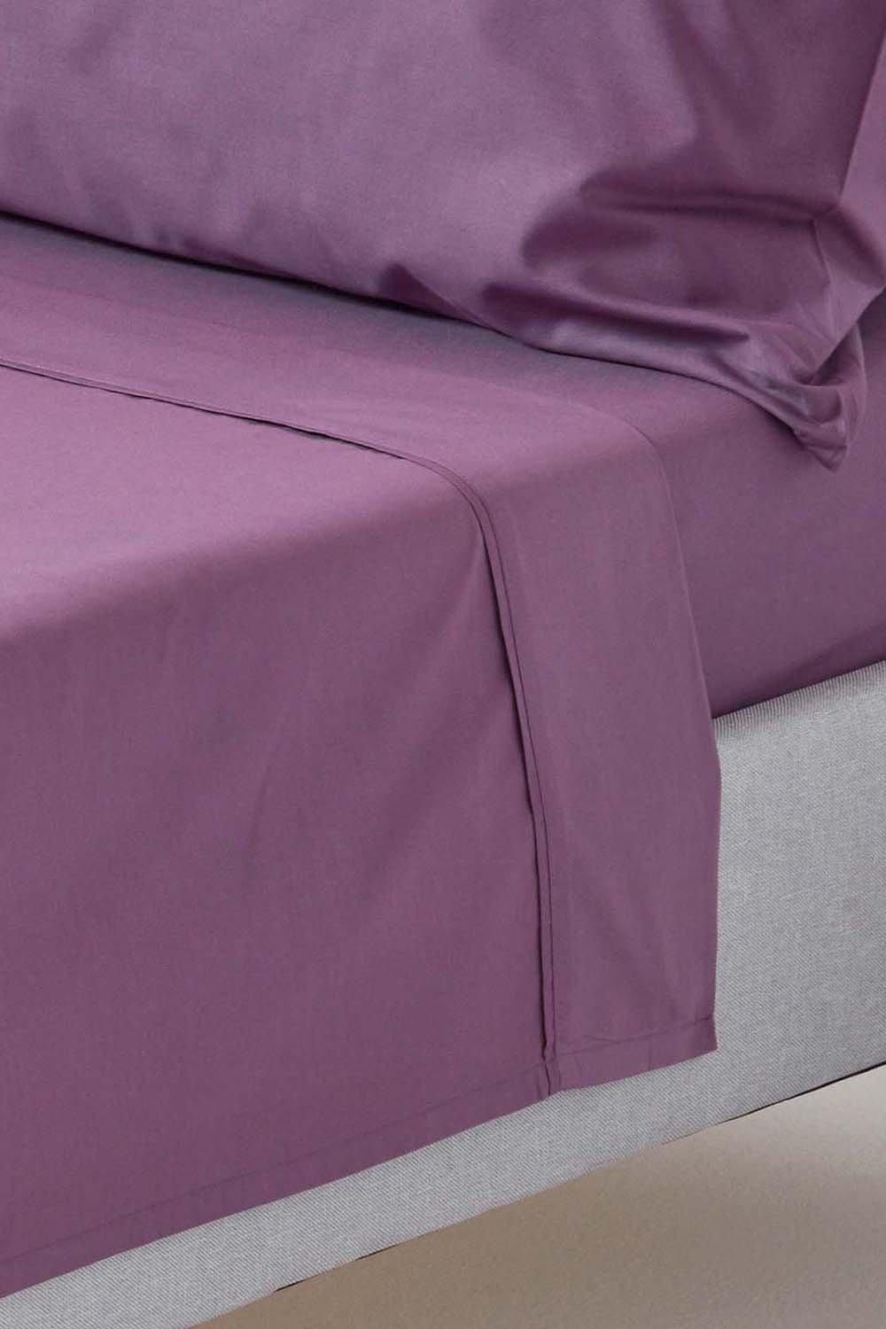Homescapes Egyptian Cotton Flat Sheet 200 Thread Count in Grape