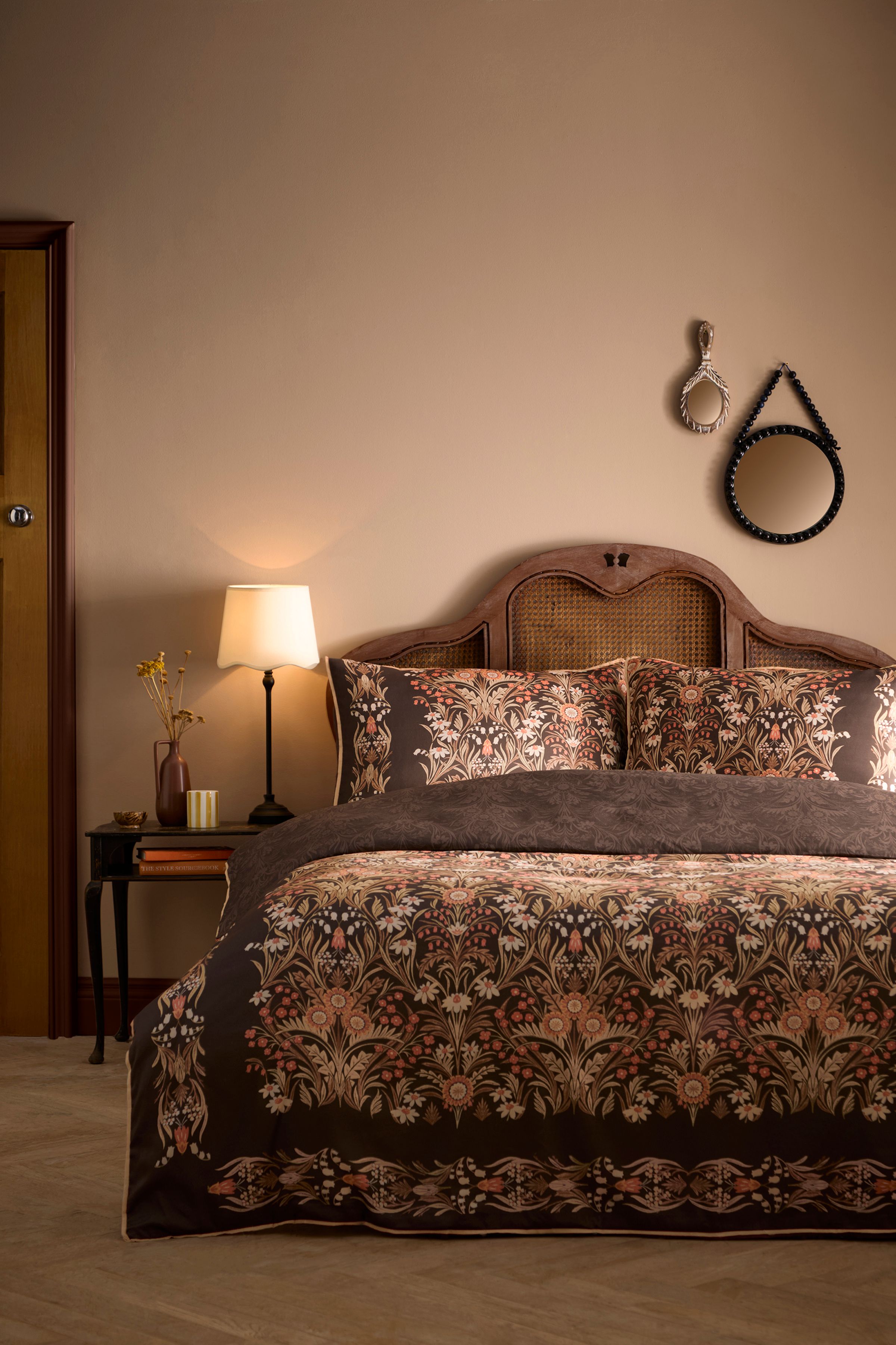 Appletree 'Audrey' 100% Cotton Floral Print Duvet Cover Set in Brown