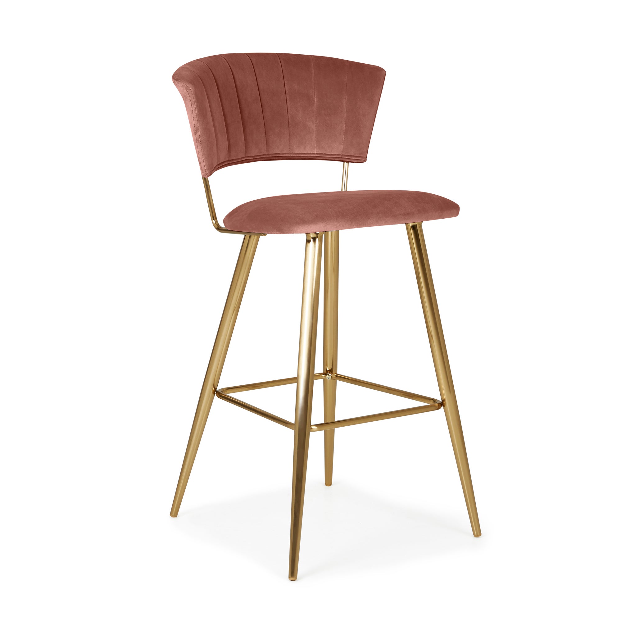 Kendall Velvet Bar Stool Pink