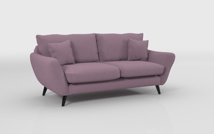 Purple Fabric Edale 3 Seater Sofa