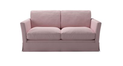 Otto 2 Seat Sofa Bed in Powder Pink Brushed Linen Cotton - sofa.com