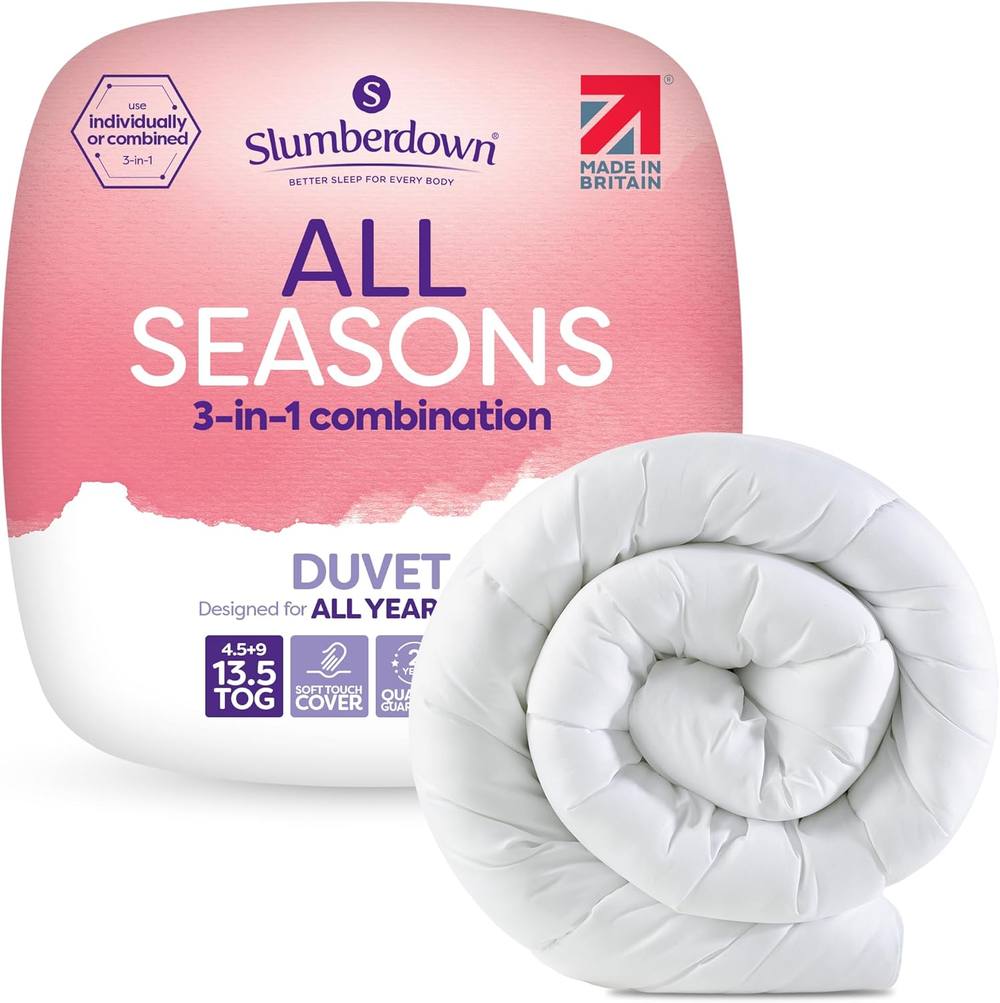 Slumberdown 3 in 1 All Seasons Combi 13.5 Tog (4.5+9.0 tog) Duvet in White