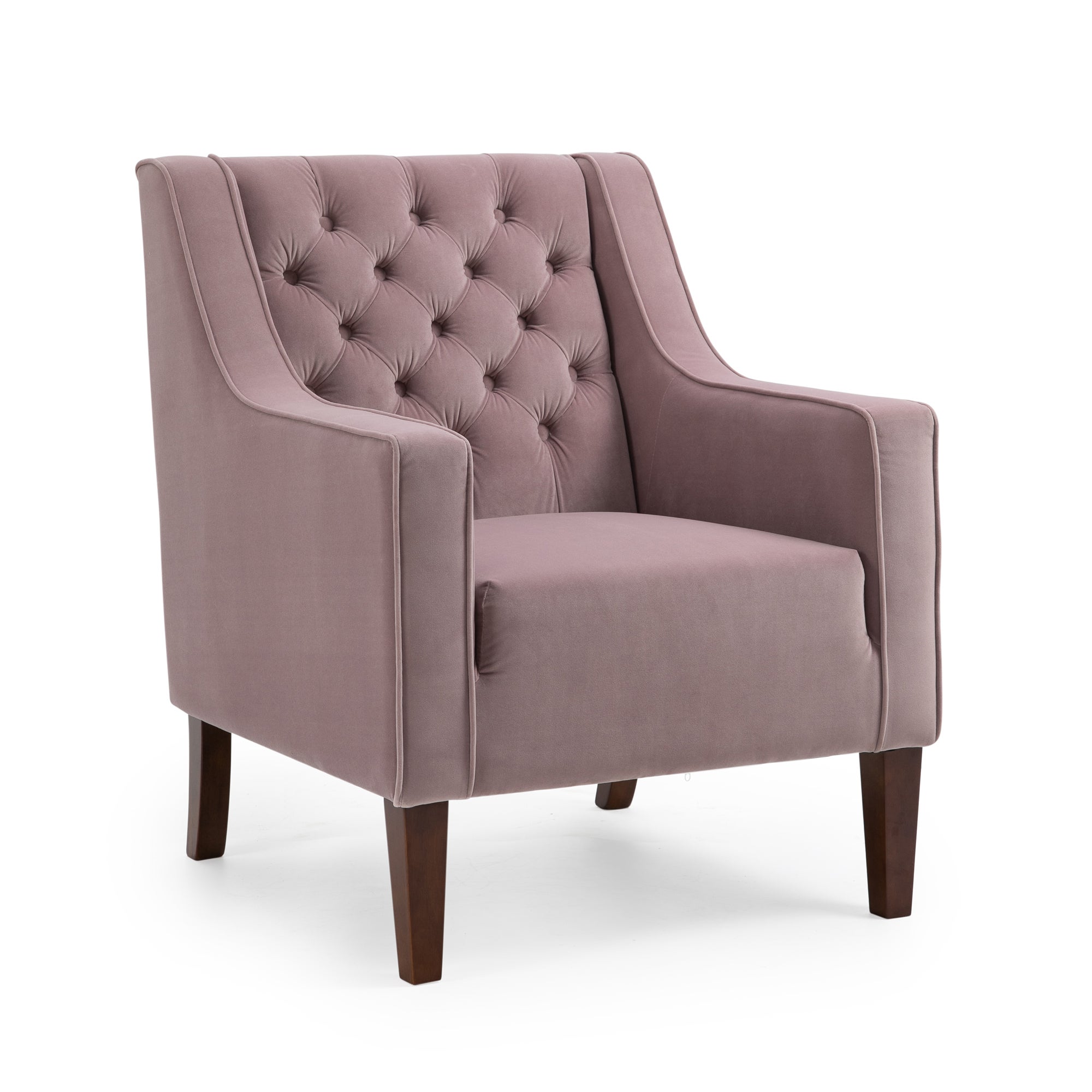 Isabel Velvet Chesterfield Armchair Blush