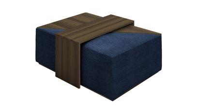 Astaire Modular Coffee Table Set Footstool in Twilight Slubby Cotton - sofa.com