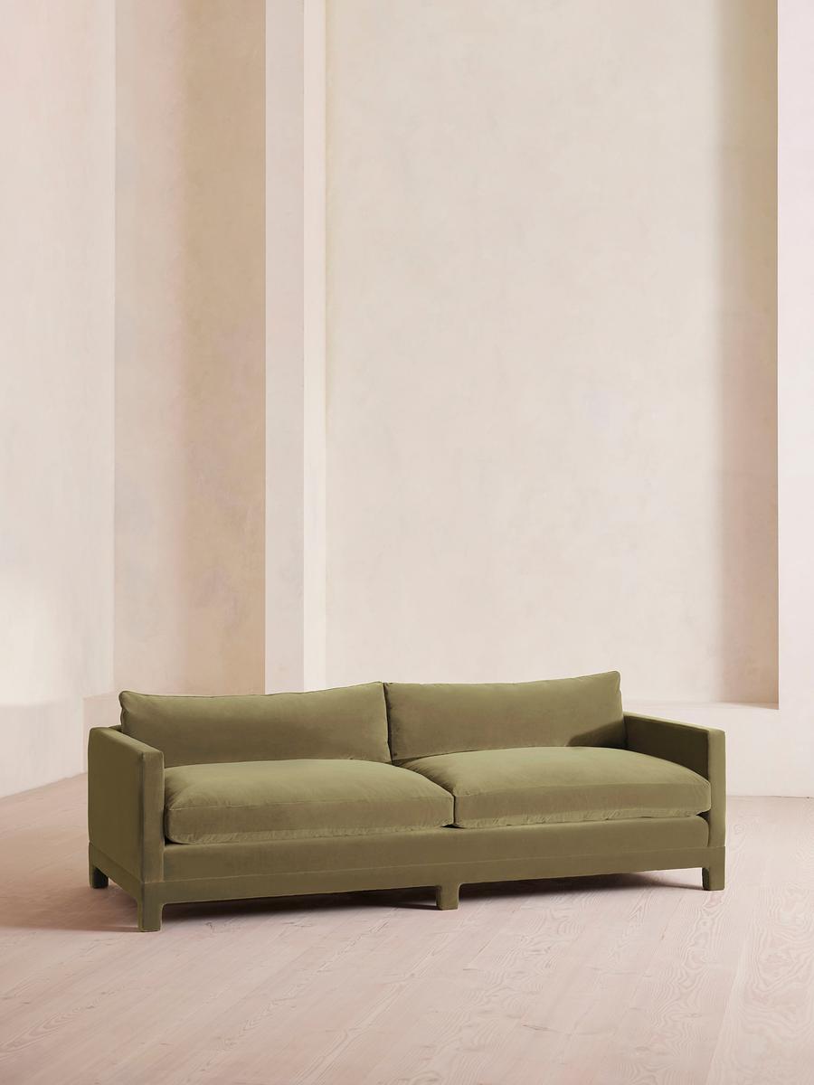 Ashford Four Seater Sofa, Velvet, Lichen