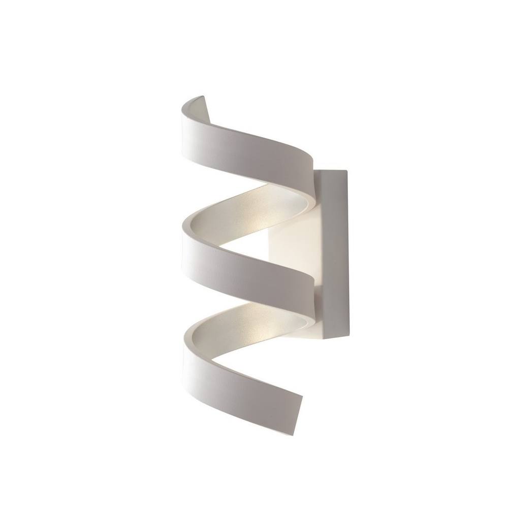 Netlighting Helix Integrated LED Swirl Effect Wall Lamp White Silver 4000K
