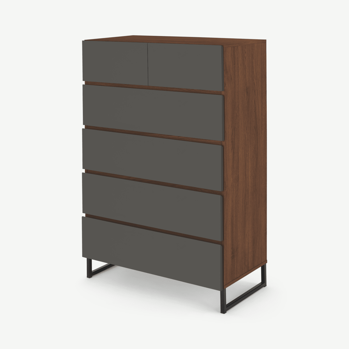 Hopkins Tall Multi Chest, Grey and Walnut Effect