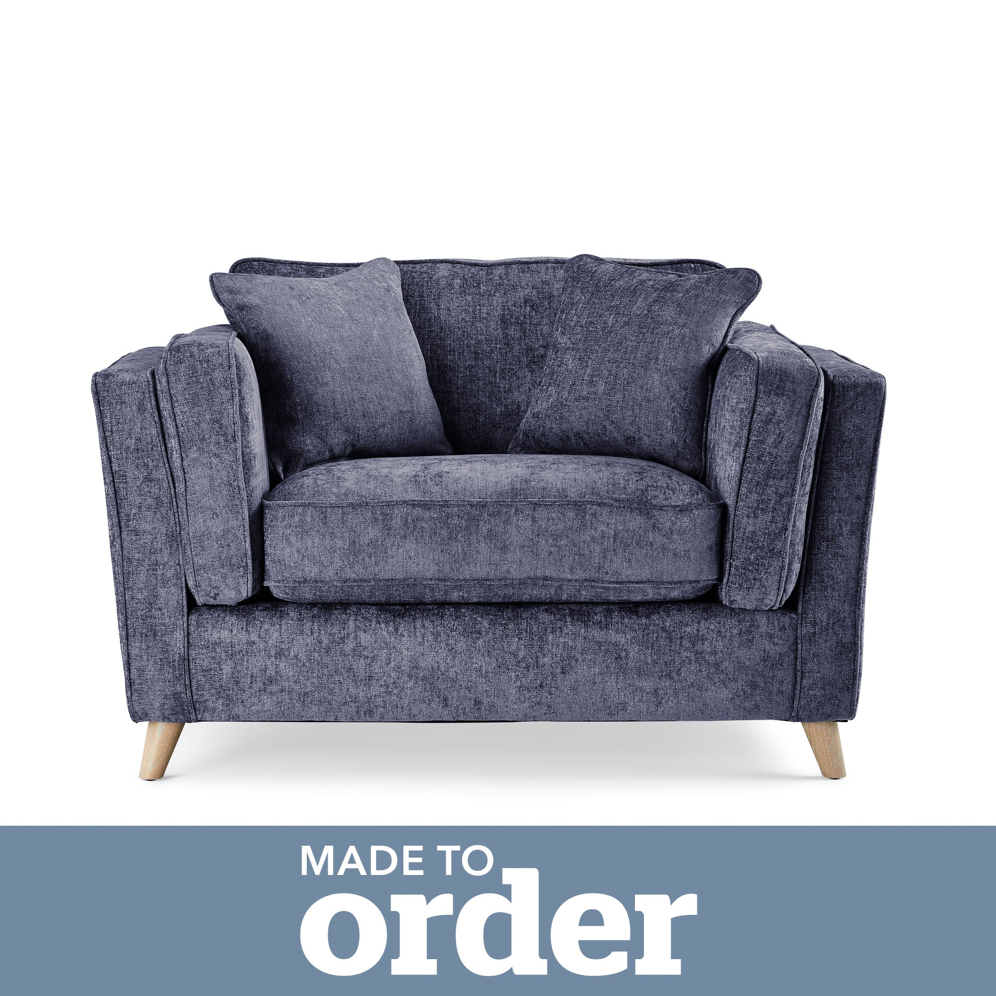 Arabella Snuggle Chair Luxury Chenille Navy Blue