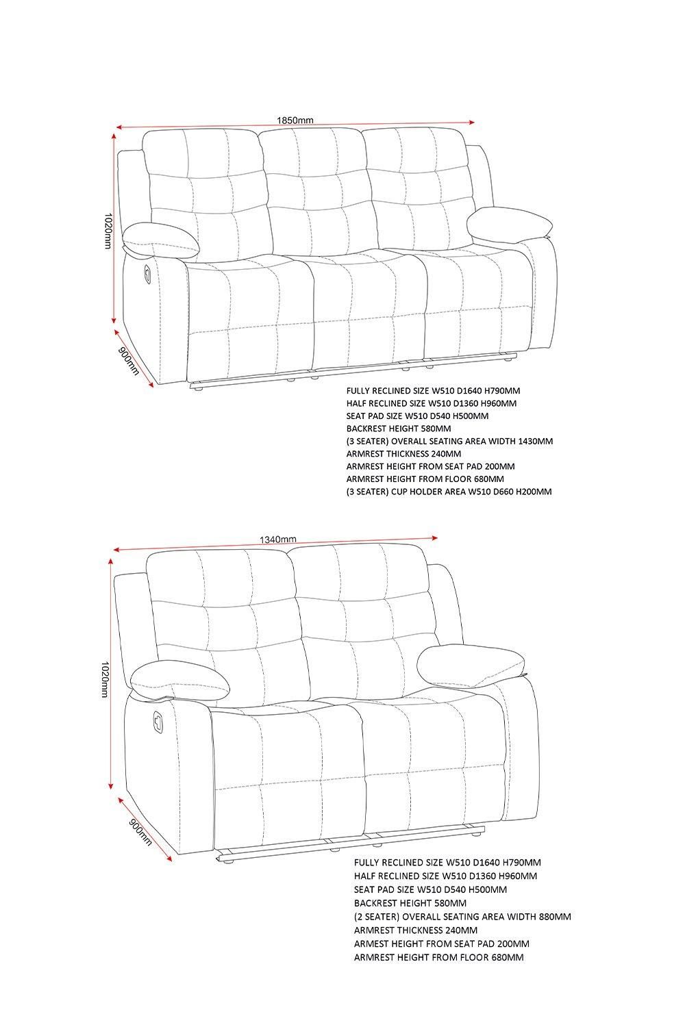 Seconique Roma 3+2 Suite in Dark Grey 6