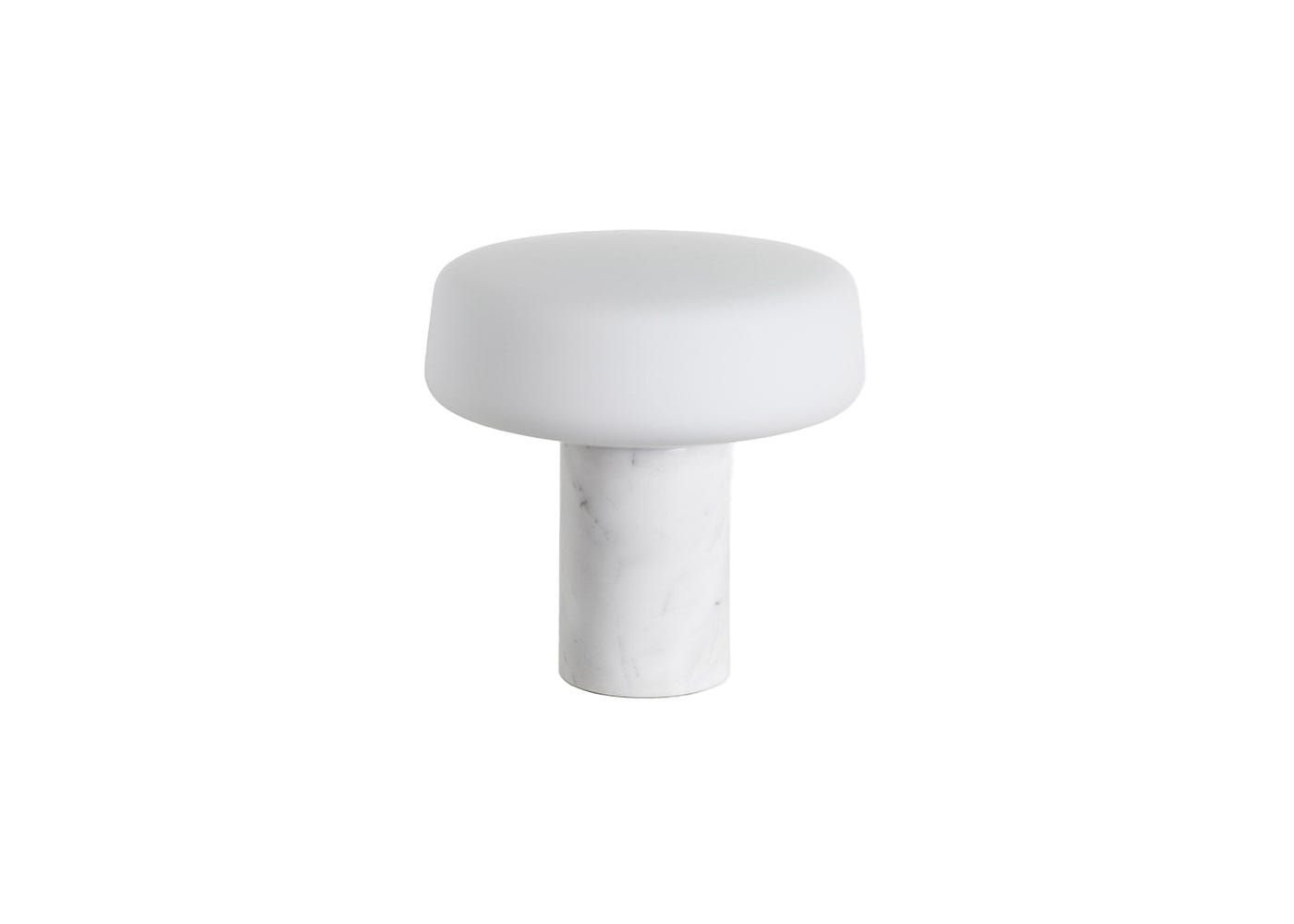 Case Solid LED Table Light Small Carrara Marble