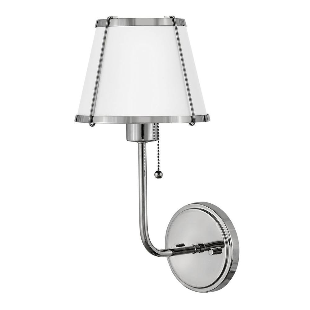 Netlighting Hinkley Clarke Wall Lamp Shade Nickel White Metal Shade 1x E27 in Grey