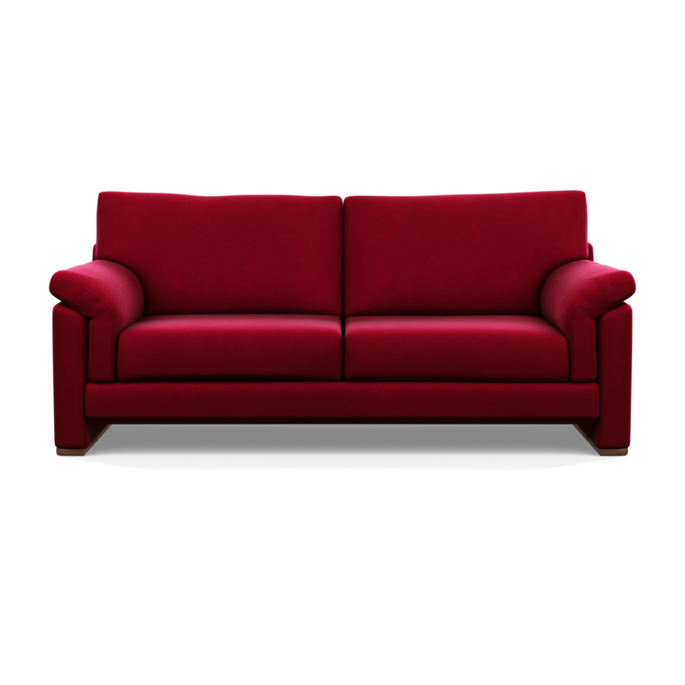 Heal's Paris 3 Seater Sofa Varese Velvet Mulberry Walnut Feet
