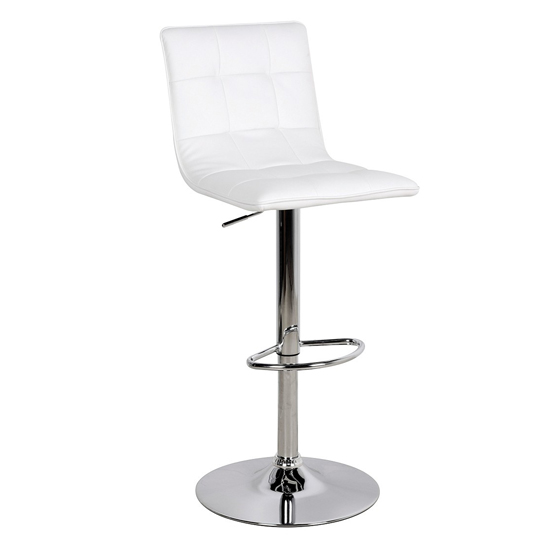 Vigo Faux Leather Bar Stool In White