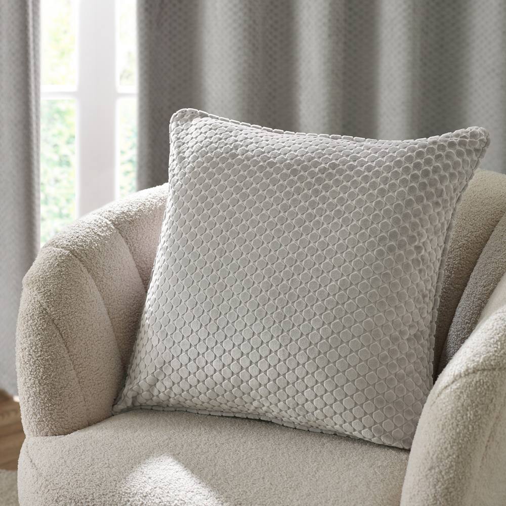 Paoletti Neptune Velvet Cushion in Silver