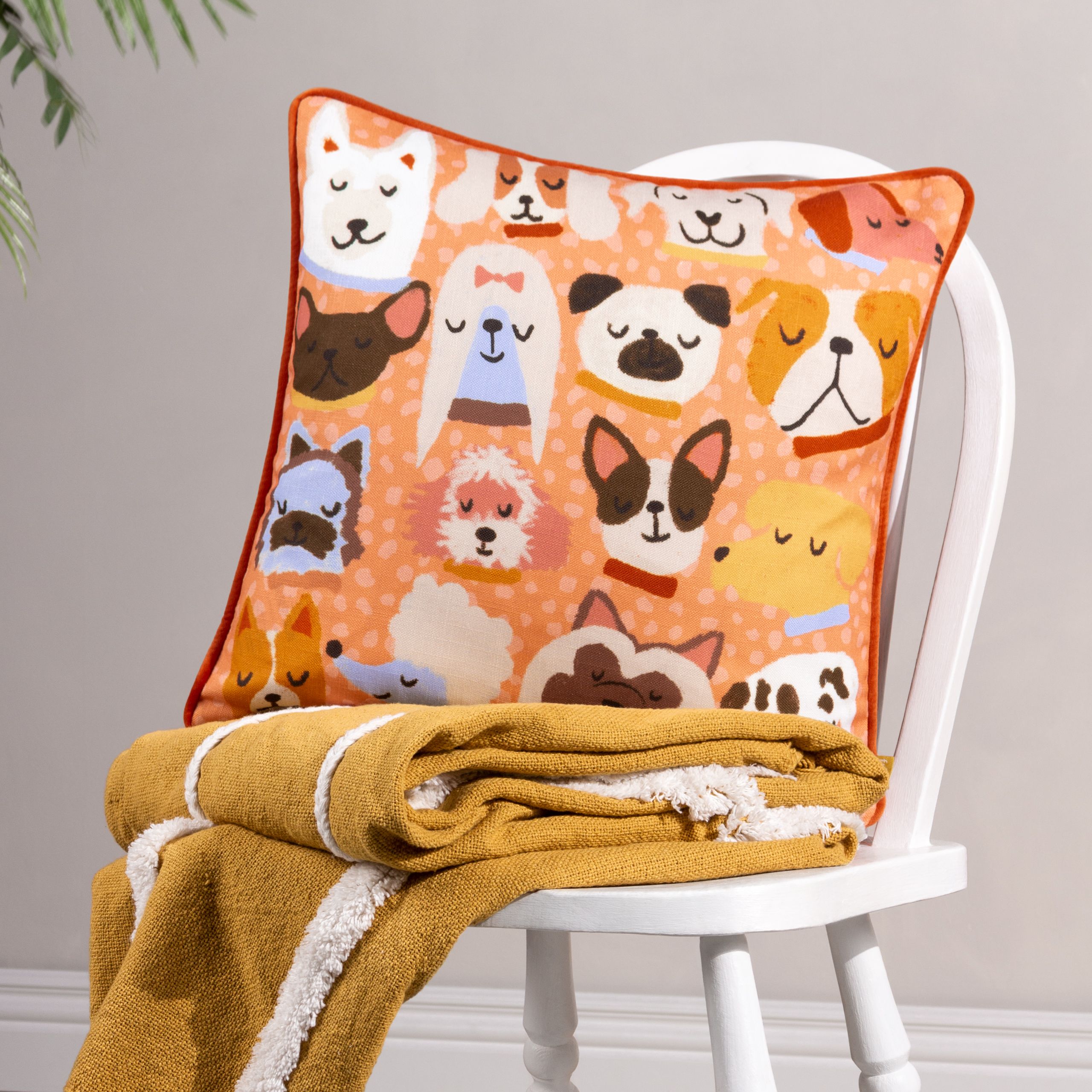 Furn Woofers Printed Piped Dog Cushion