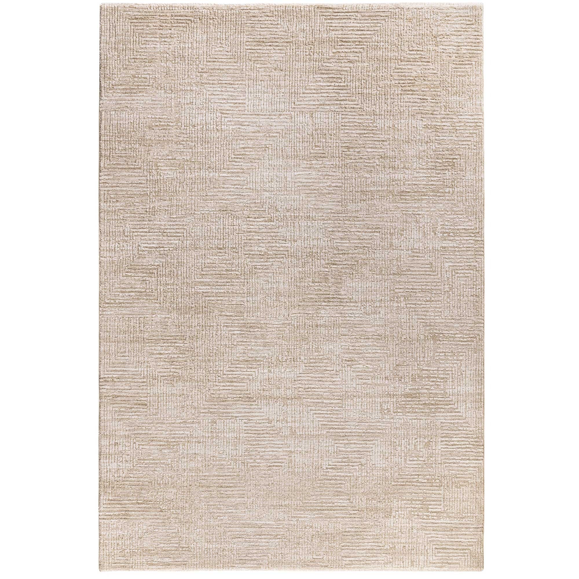 Perie Beige 120x160cm Rug, Square, Neutral Polyester | Barker & Stonehouse